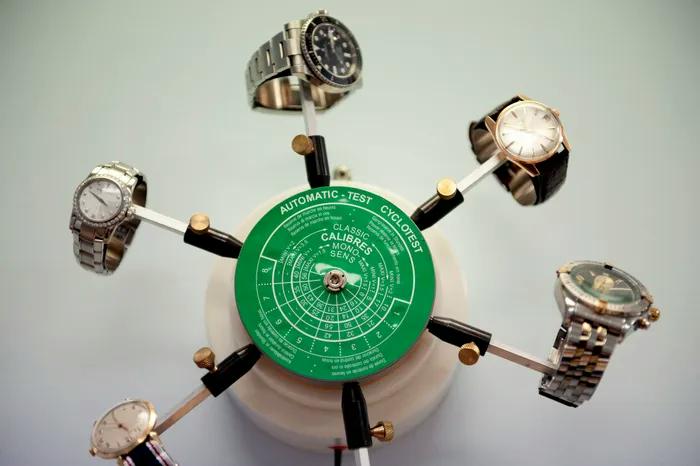 Watches are placed on watch winder